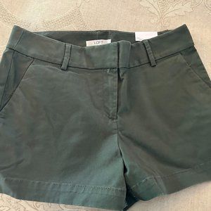 LOFT Riviera cotton shorts; dark green